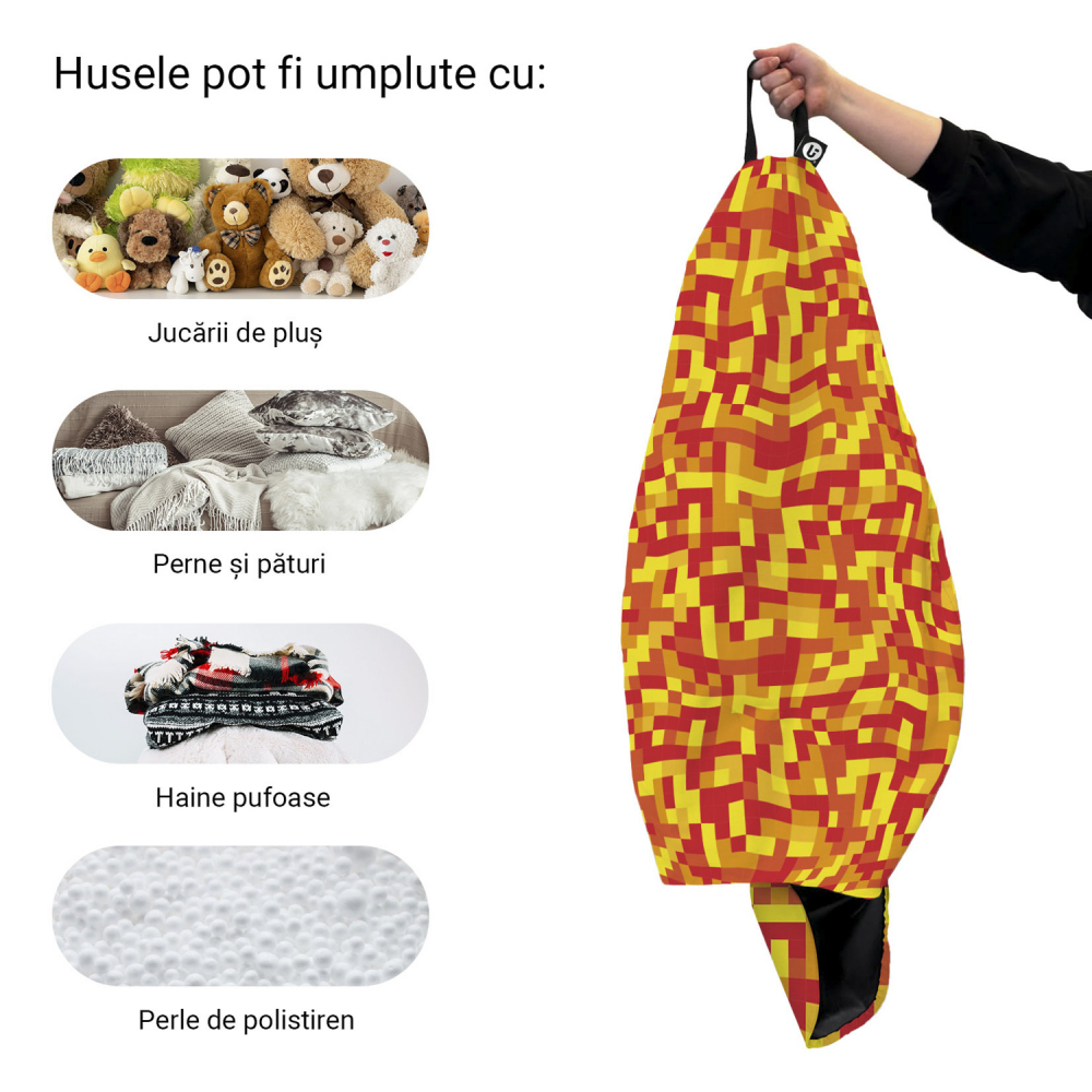Husă Bean Bag Para XL Minecraft Foc | Updeco