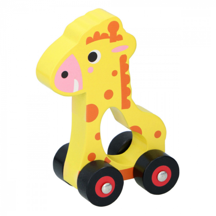 Jucarie din Lemon cu Roti Marionette Girafa