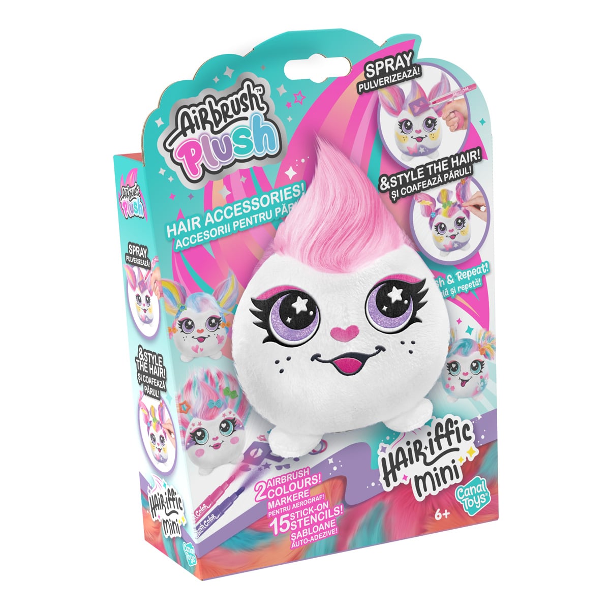 Jucărie Plus de Colorat Airbrush Plush Mini Hair-iffic