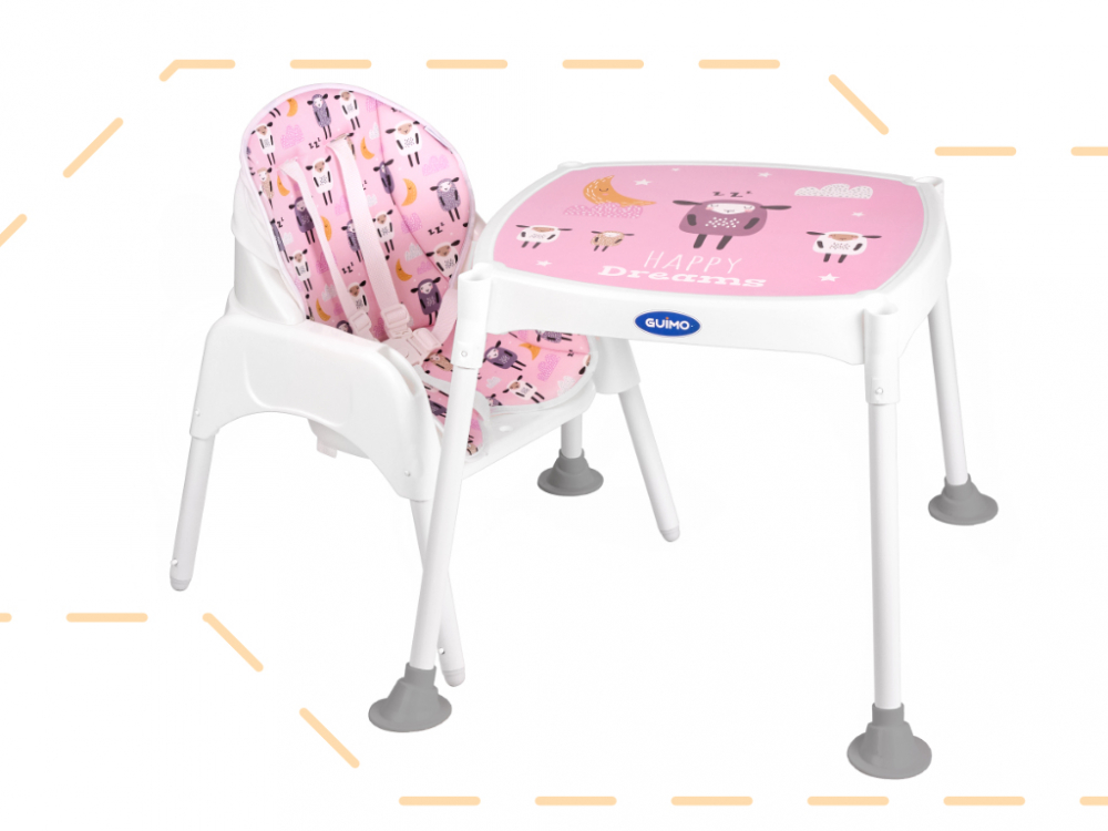 Scaun masa transformabil 3 in 1 Roz Ikonka - imagine 7