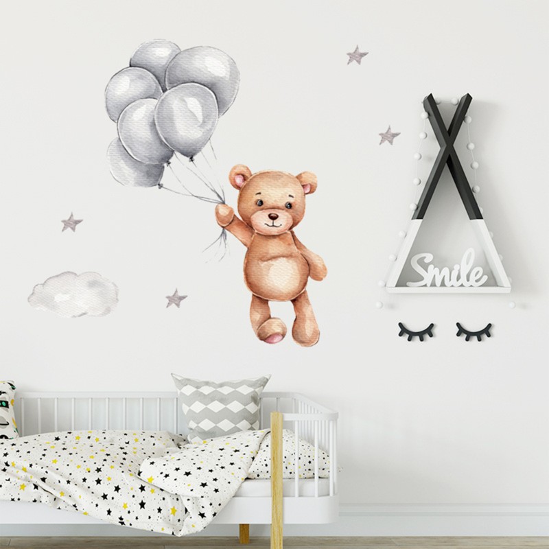 Sticker Decorativ Ursulet cu Baloane Sipo - imagine 2