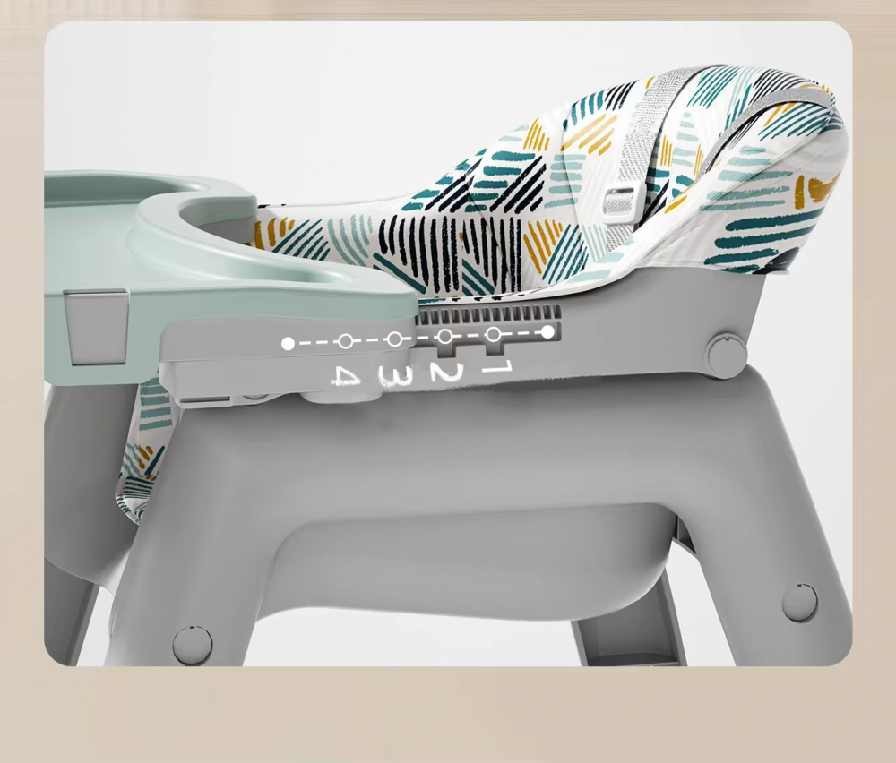 Scaun masă Little Mom Green multifuncțional cu roti - imagine 4