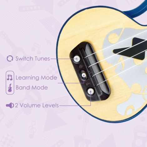 Hape Ukulele din Lemn cu Lumini - Află să cânți - imagine 2