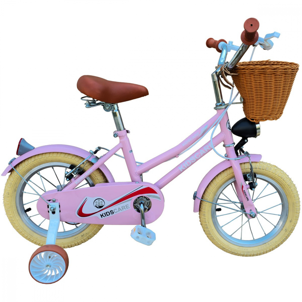 KidsCare HappyGirl Roz 12" cu roti ajutatoare