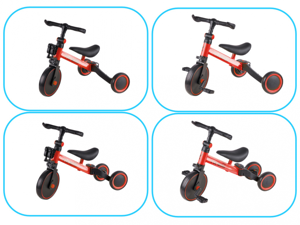Tricicleta Ikonka Trike Fix Red 3 in 1, Reglabila - imagine 5