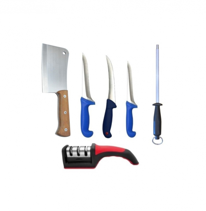 Set Macelarie 6 Piese Profesionale cu Ascutitor
