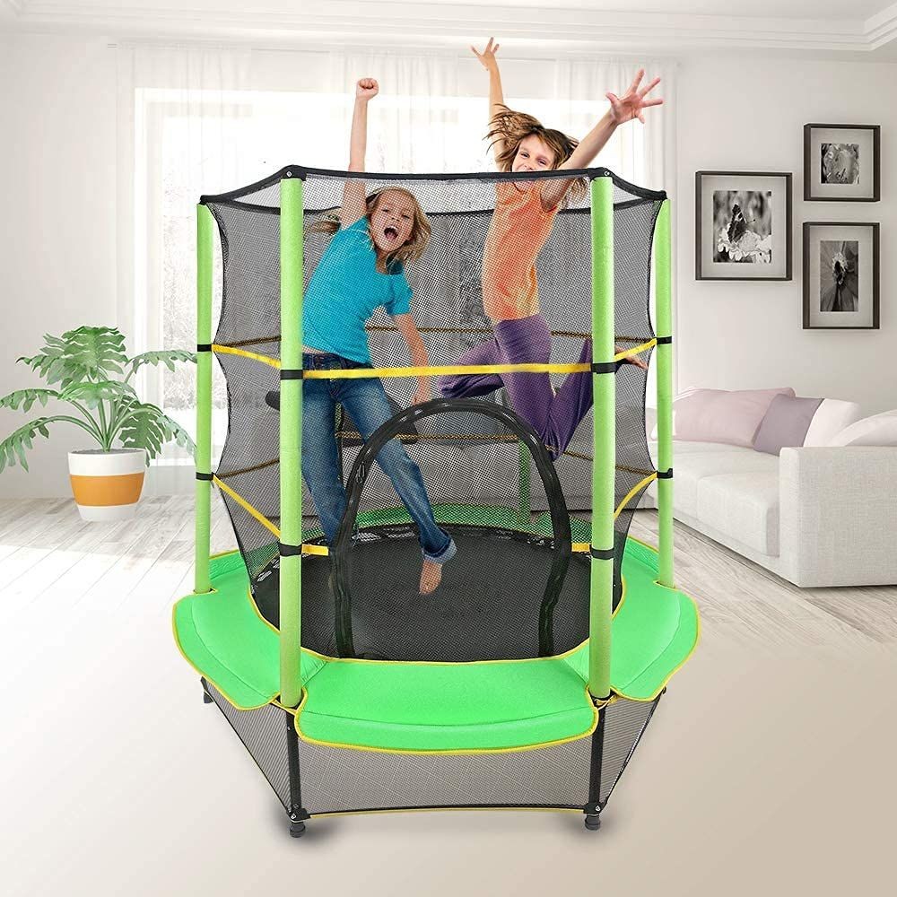 Trambulina Procart 140cm Copii cu Plasă Verde - imagine 5