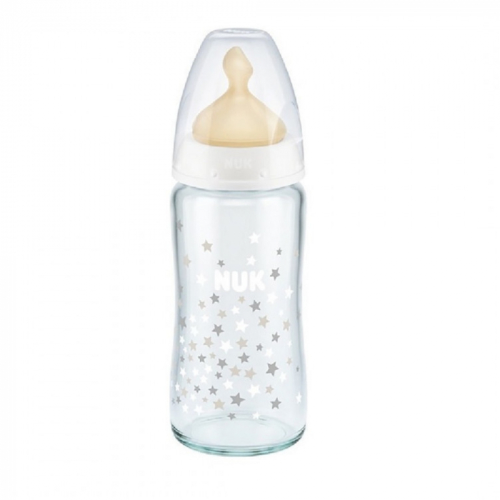 Biberon Nuk First Choice 240ml, Control Temp., Alb