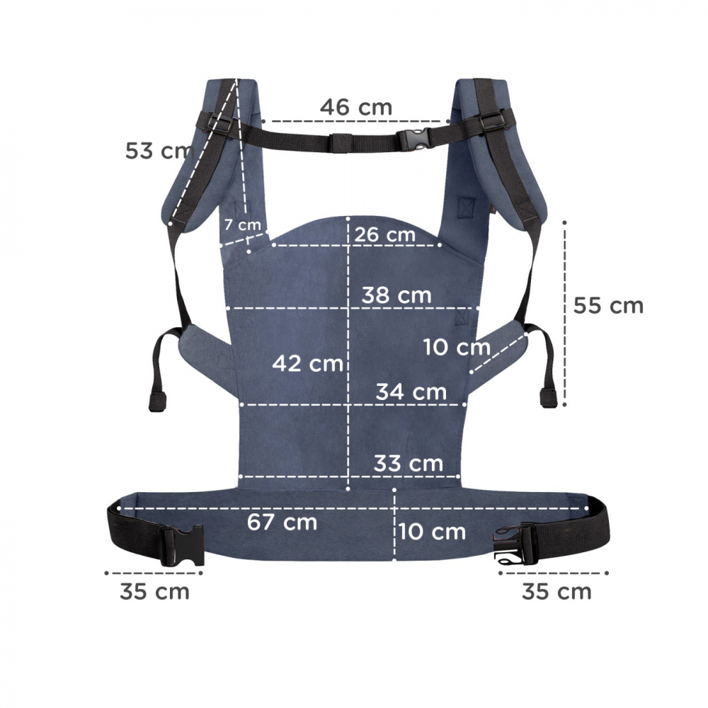 Marsupiu Kinderkraft Nino, Confetti Denim, pana la 20 kg - imagine 5