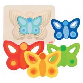 Puzzle Stratificat Fluturasi Colorati Goki