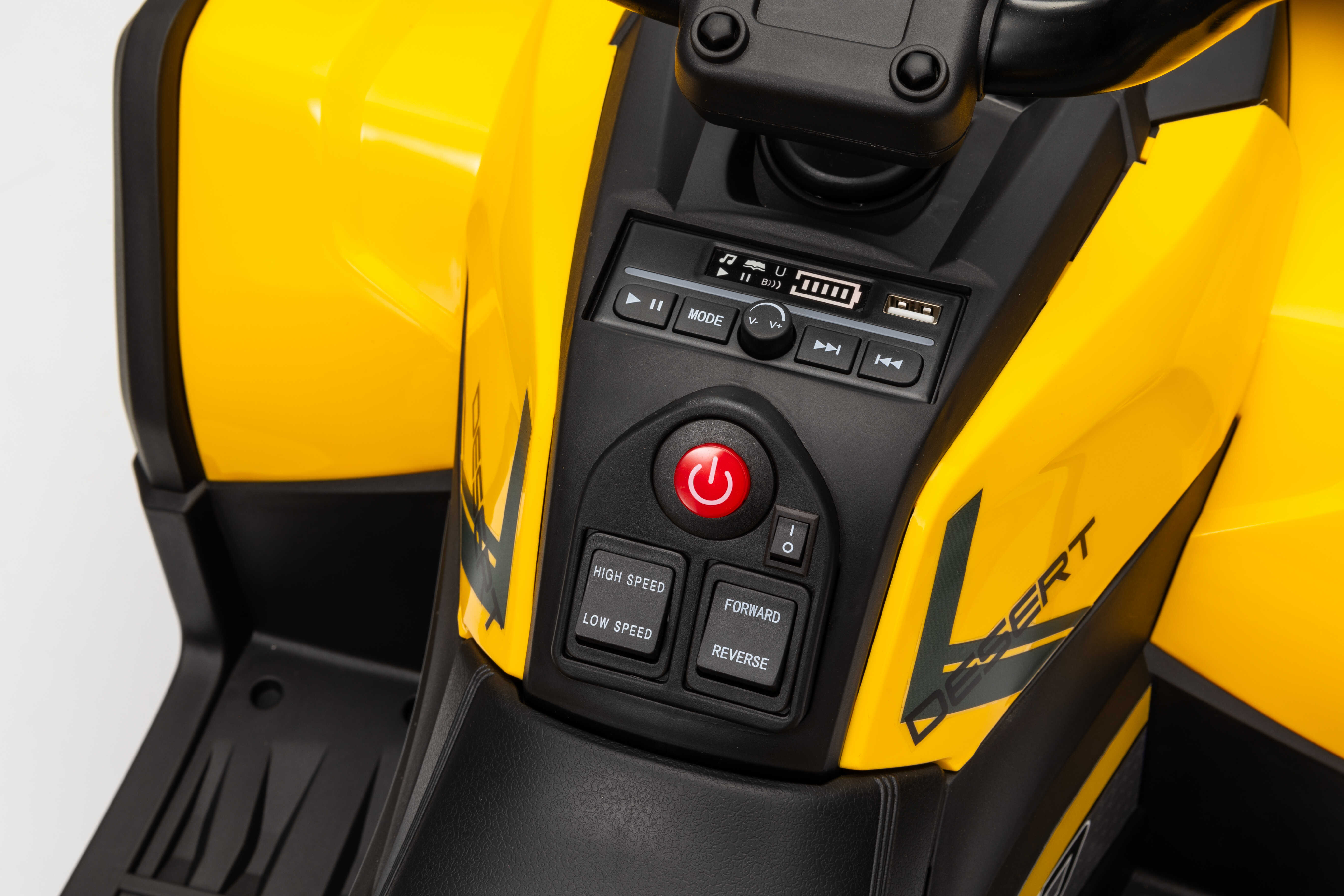 ATV electric pentru copii Mini Desert 12V 4x4 Galben, telecomanda parentala, Bluetooth - Autokids.ro - imagine 9