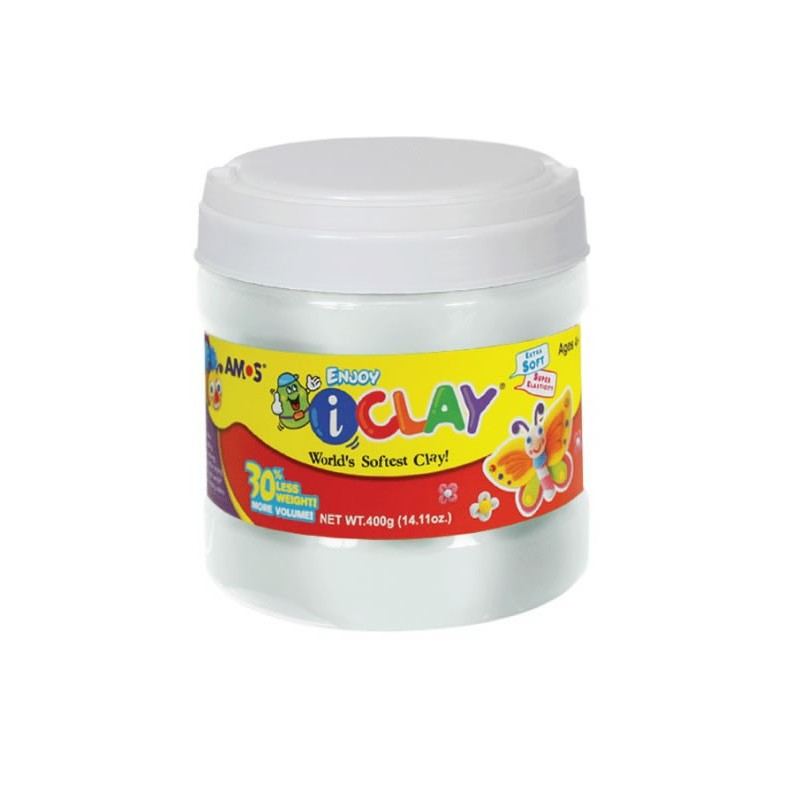 Plastilina iClay Alb 400g Amos - Modelare Ușoară