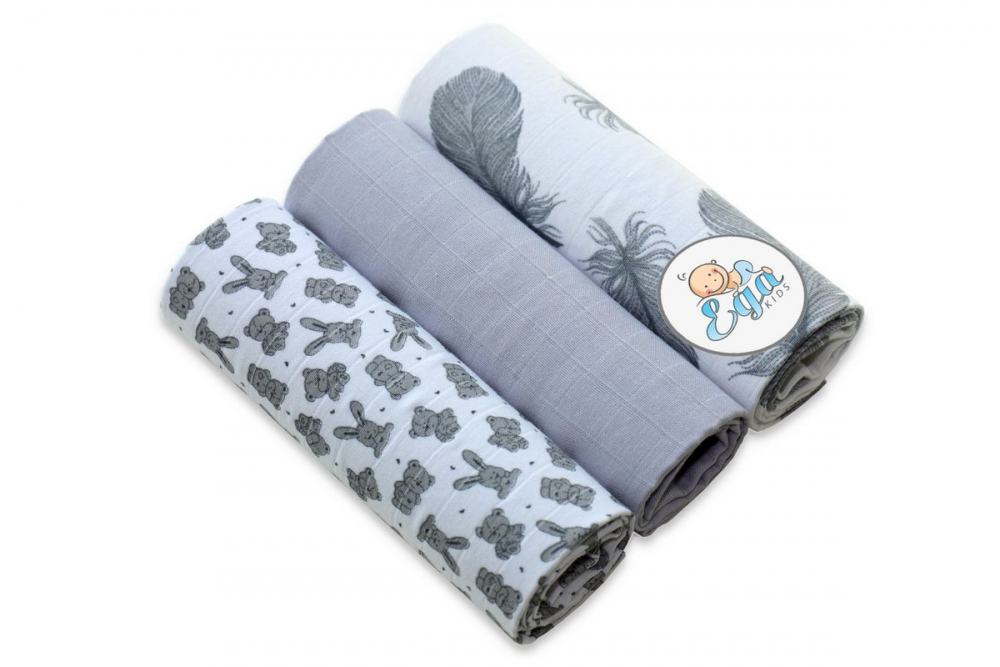 Set 3 Scutece Bumbac Egakids pentru Piele Sensibilă - imagine 2