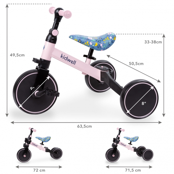 Tricicleta Kidwell Pico Flower 3 in 1 - imagine 3