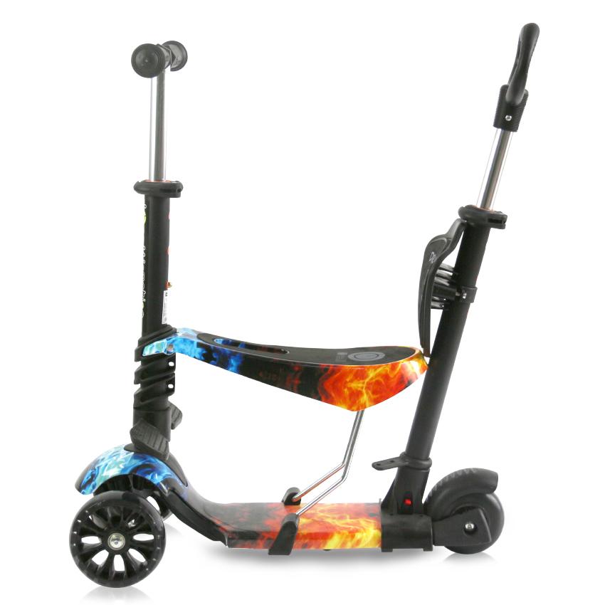 Trotineta Lorelli Draxter Red Flame cu LED și Scaun - imagine 7