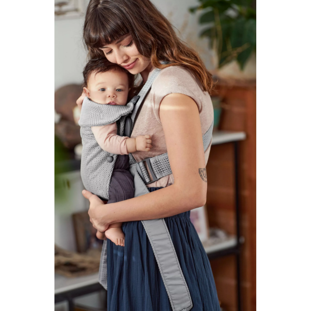 Marsupiu Mini BabyBjorn Grey 3D Mesh, Anatomic