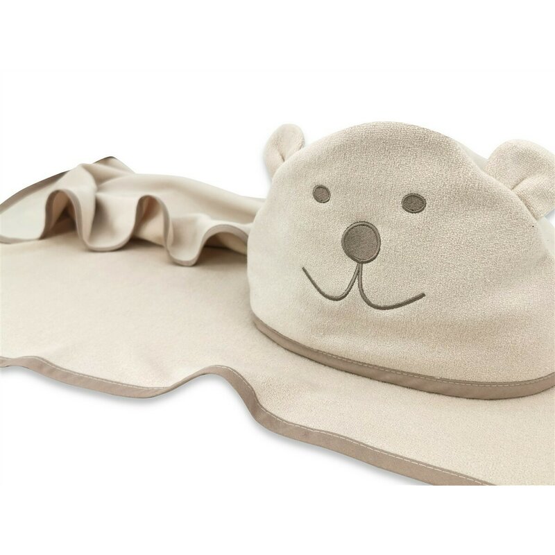 Prosop cu Gluga Qmini Teddy Bear, 100x100 cm, Bambus
