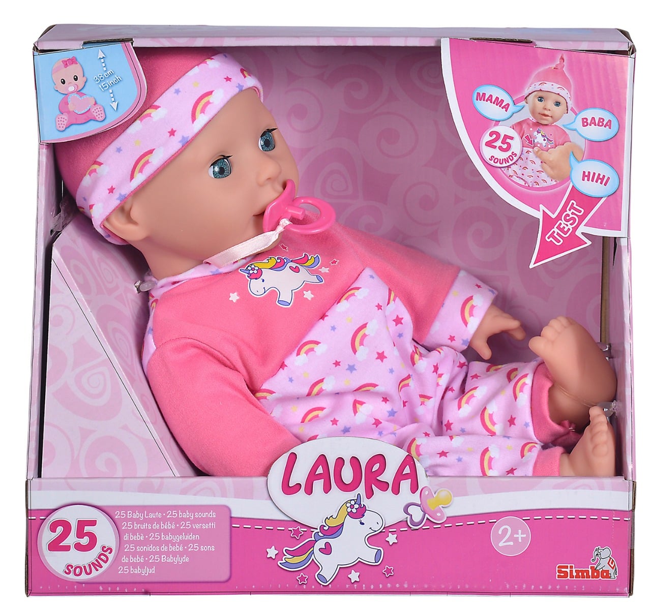 Păpușă Laura Simba, 38 cm, cu 25 sunete