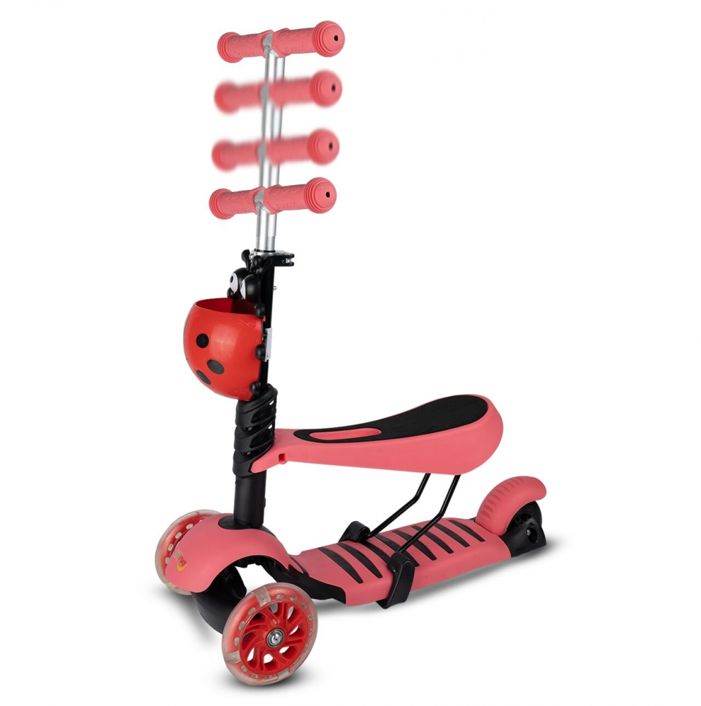 Trotineta 3 in 1 MalPlay LED Roz - imagine 6