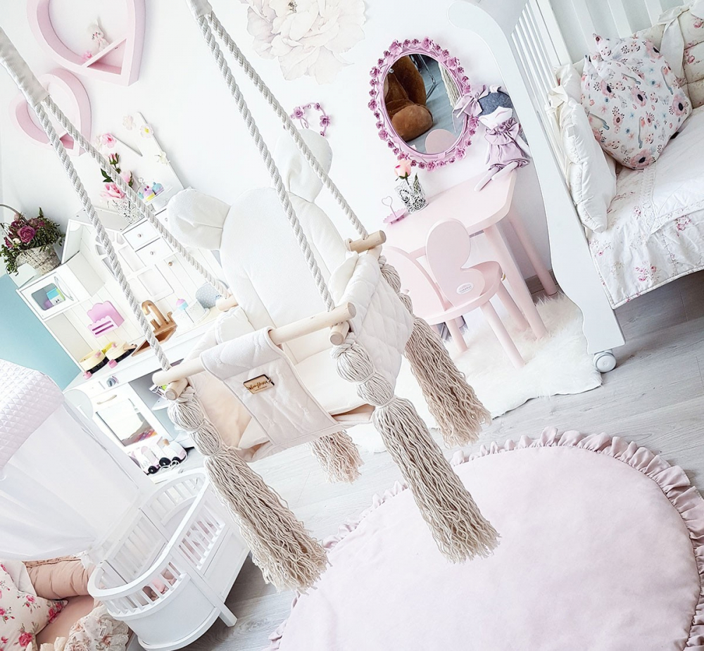 Leagan Catifea Velvet Babysteps, Gri, Perna Ursulet - imagine 4