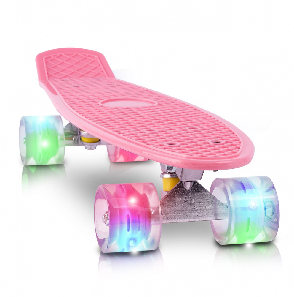 Skateboard cu LED-uri Malplay Roz, 56x15cm - imagine 9