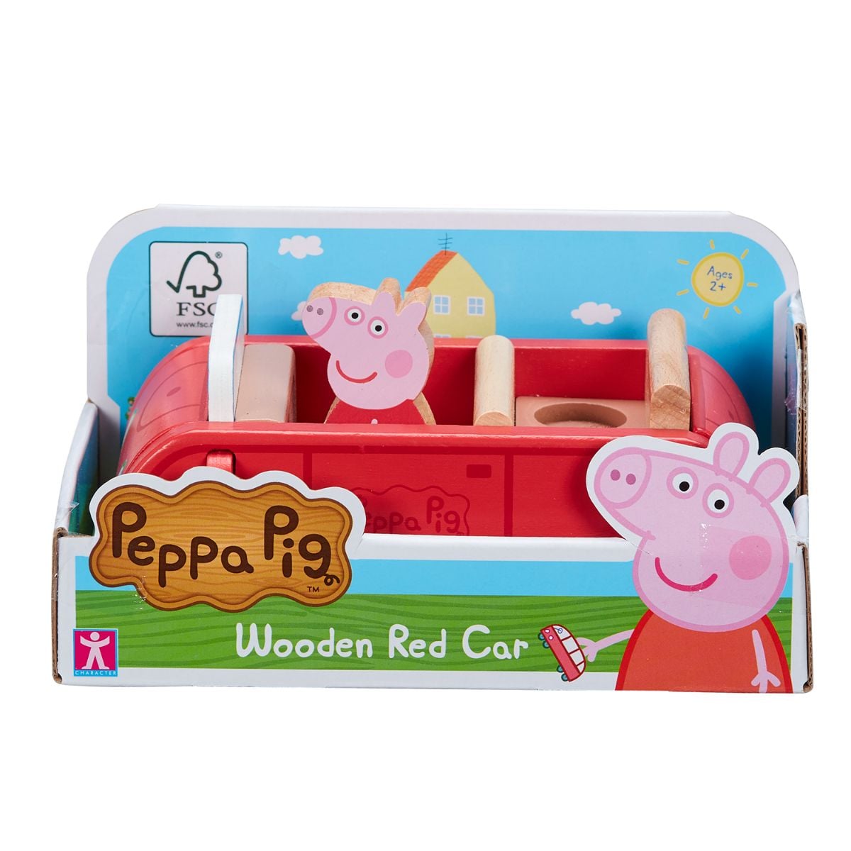 Set Masinuta din Lemn cu Figurina Peppa Pig