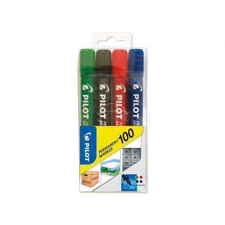 Set 4 Markere Pilot P100, Varf Rotund, Diverse Culo