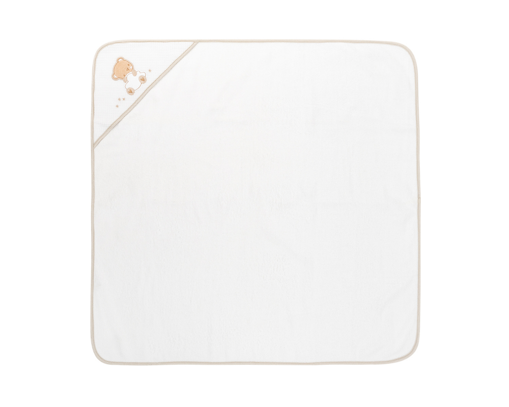Prosop cu gluga Kikkaboo Dream Big Beige, 90x90 cm