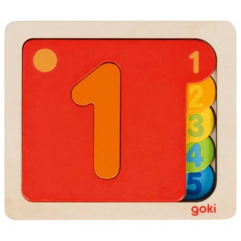 Puzzle Goki Stratificat Numere 1-5 Lemn - imagine 2