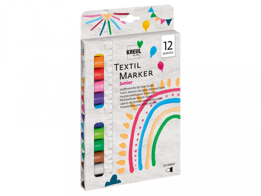 Set Marker Textil Copii Kreul, 12 Culori