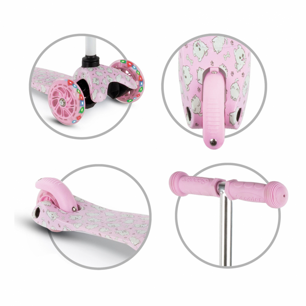 Kidwell Uno Puppy - Trotinetă reglabilă cu roti luminoase - imagine 3