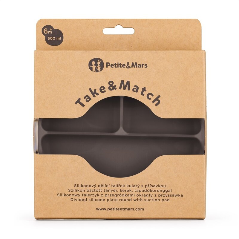 Petite&Mars Farfurie Silicon 3 Compartimente Ventuza - imagine 3