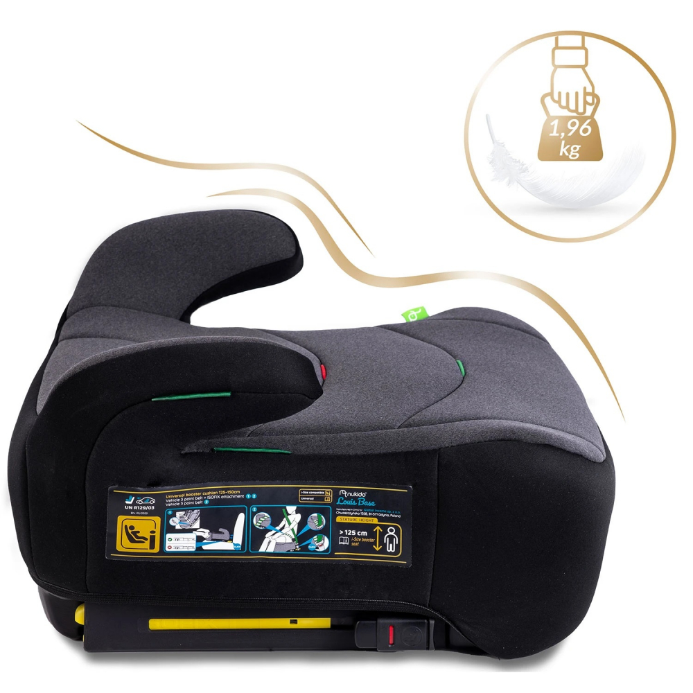 Inaltator Auto Nukido Louis Gri cu ISOFIX - imagine 4