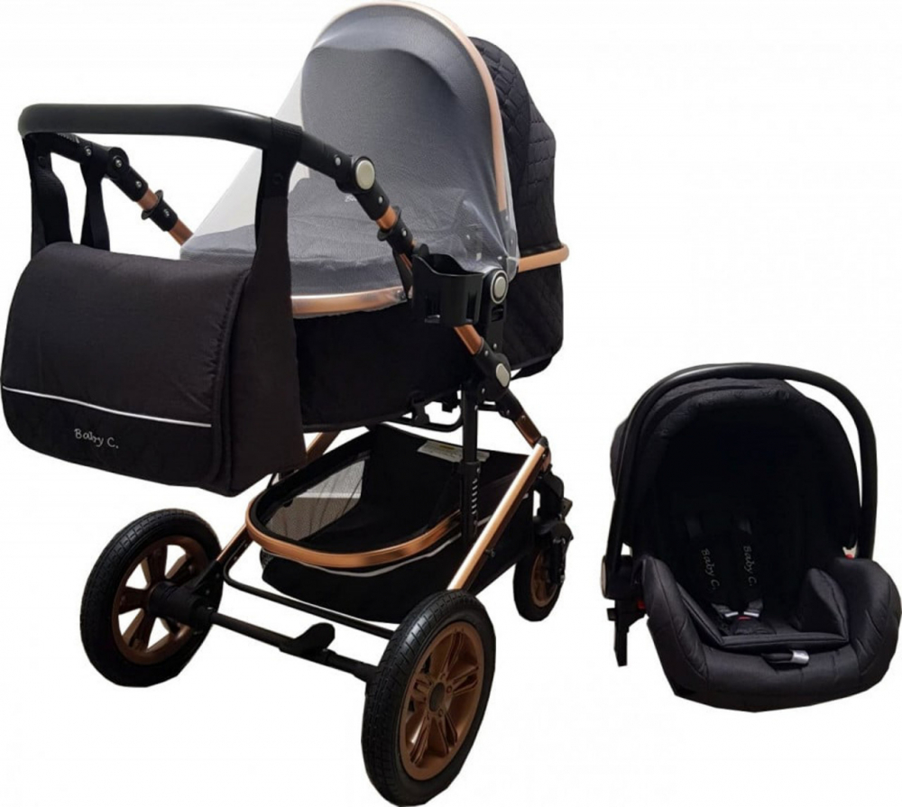 Baby Care Pro 530 - Carucior 3 in 1 Negru