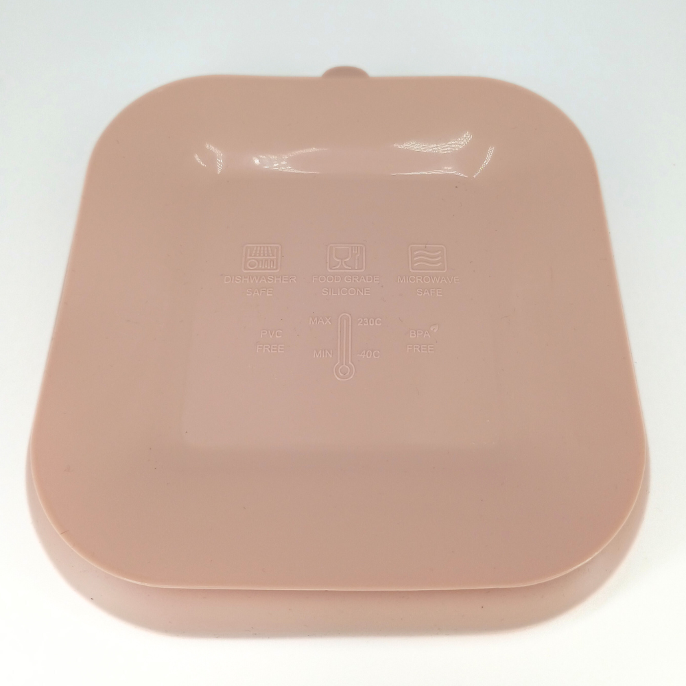Farfurie Coccorito Silicon Roz Compartimentată