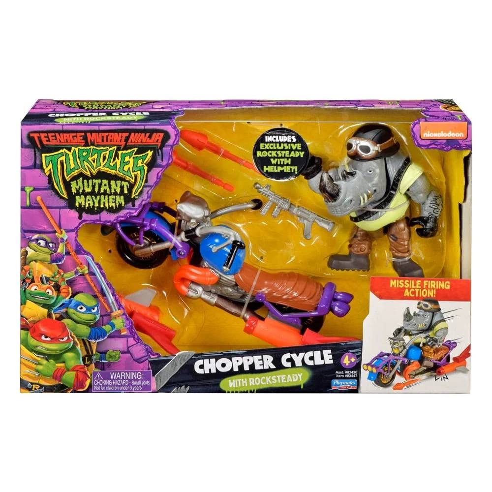 Figurina Testoasele Ninja Rocksteady cu Ciclu