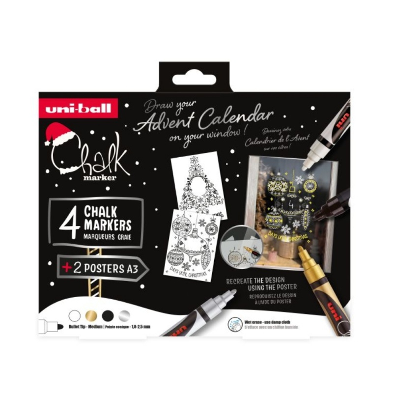 Set Desen Ferestre Crăciun UNI Chalk