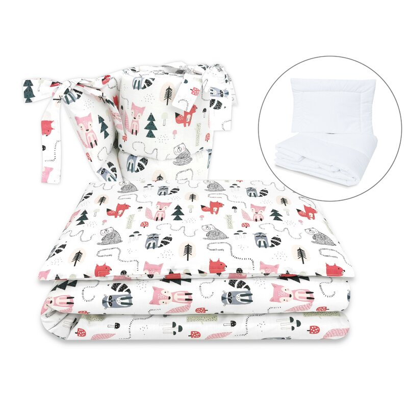 Lenjerie patut Miminu 5 piese, Bumbac, Model Fox - imagine 4