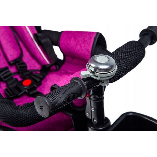 Tricicleta Ecotoys Roz cu Scaun Rotativ, Frana - imagine 3