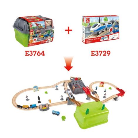 Set Tren Lemn Hape, 50 Piese, Depozitare Inclusă - imagine 6
