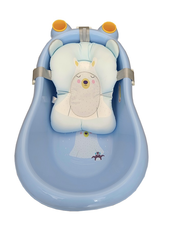 Cadită Little Mom cu hamac și termometru Sky Blue - imagine 7