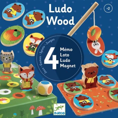 LudoWood 4 Jocuri Educativ Djeco Lemn - imagine 3