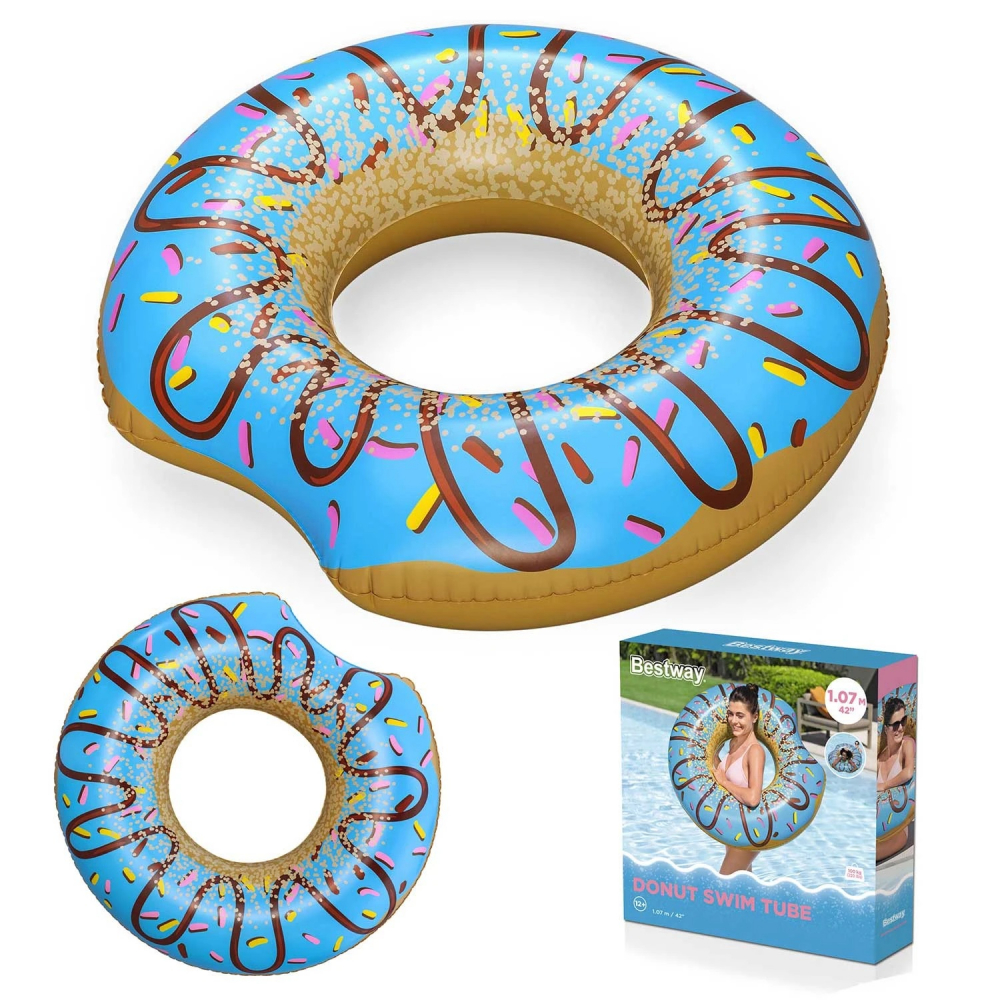 Colac Gonflabil Bestway Donut Albastru, 107cm - imagine 8