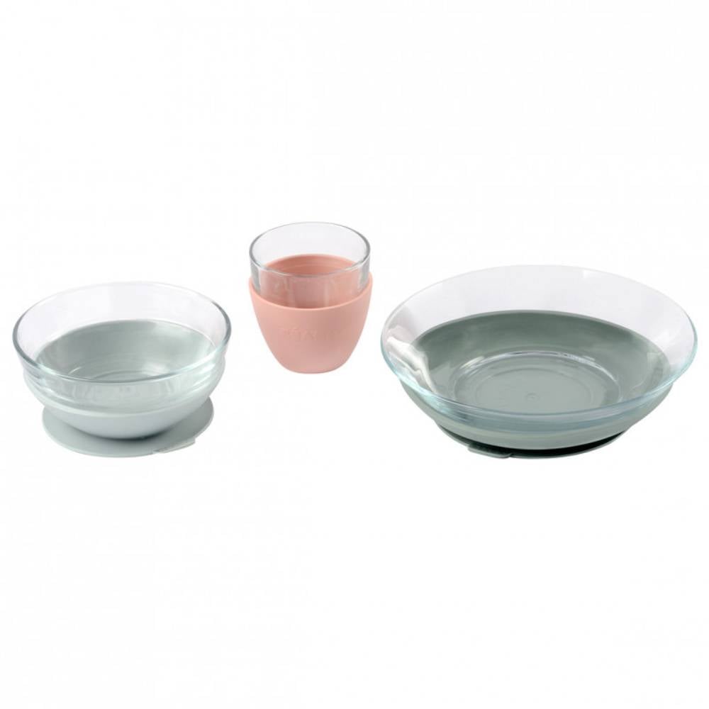Beaba Set Duralex 3 Piese Antiaderent Eucalyptus