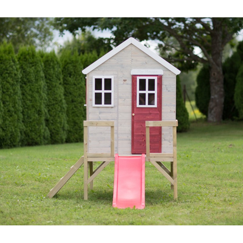Casuta Gradina Wendi Toys Roz cu Tobogan - imagine 7