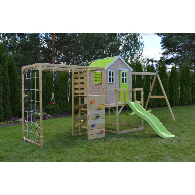 Casuta Gradina Wendi Toys cu Tobogan si Leagan