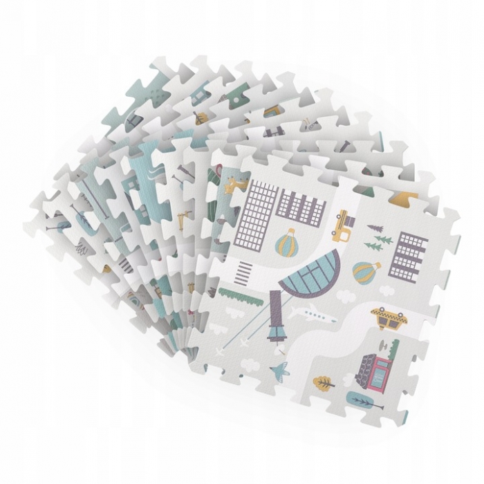 Covor Puzzle Nukido Town, EVA Antialunecare - imagine 8