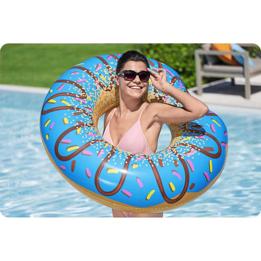 Colac Gonflabil Bestway Donut Albastru, 107cm - imagine 3
