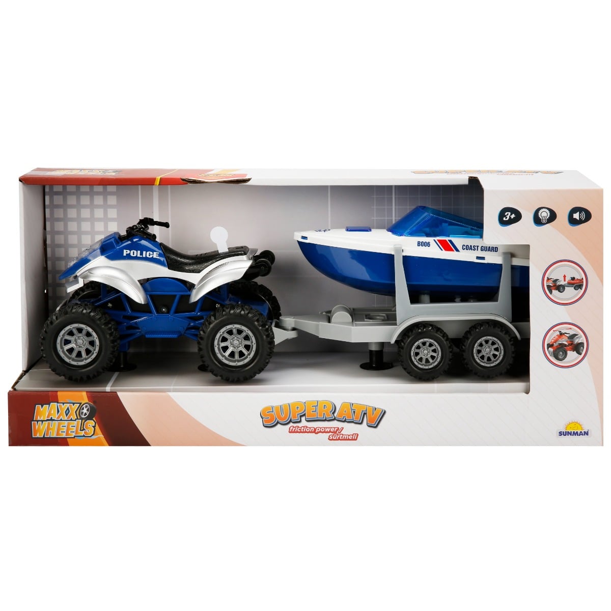 Set ATV cu Remorcă și Barcă Maxx Wheels