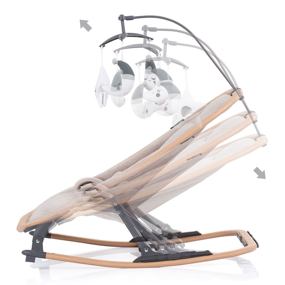 Scaunel balansoar Chipolino Velvet, Sand Wood - imagine 2